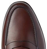 Thumbnail for your product : Edward Green Duke Leather Penny Loafers - Dark brown