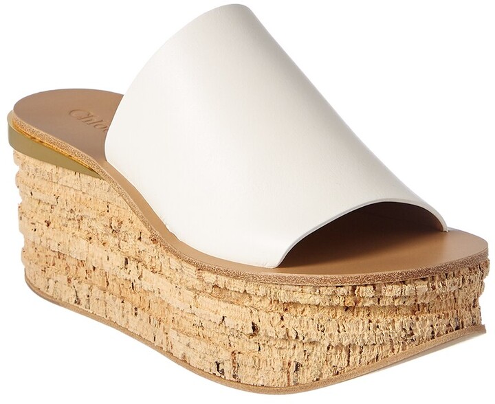 Chloé Camille Leather Platform Wedge Sandal - ShopStyle