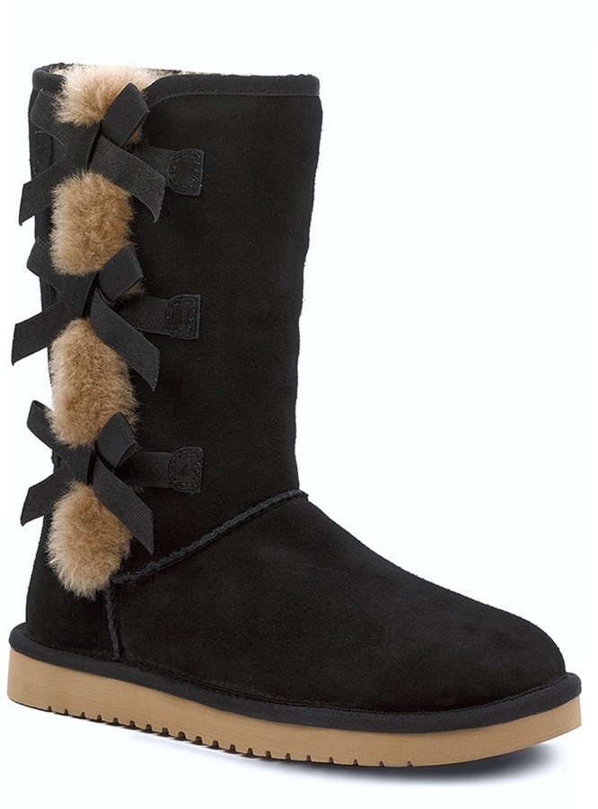 tall black ugg boots with fur