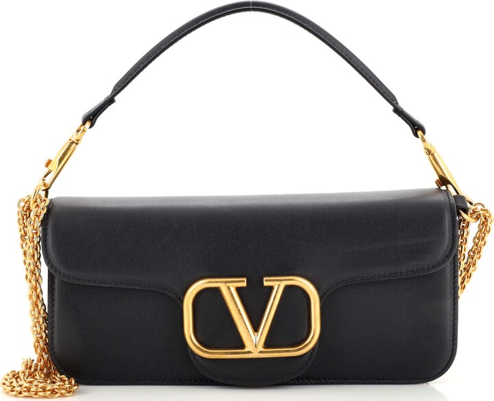 Valentino Garavani Loco VLOGO Leather Shoulder Bag  Valentino garavani  bag, Bags, Black designer bags