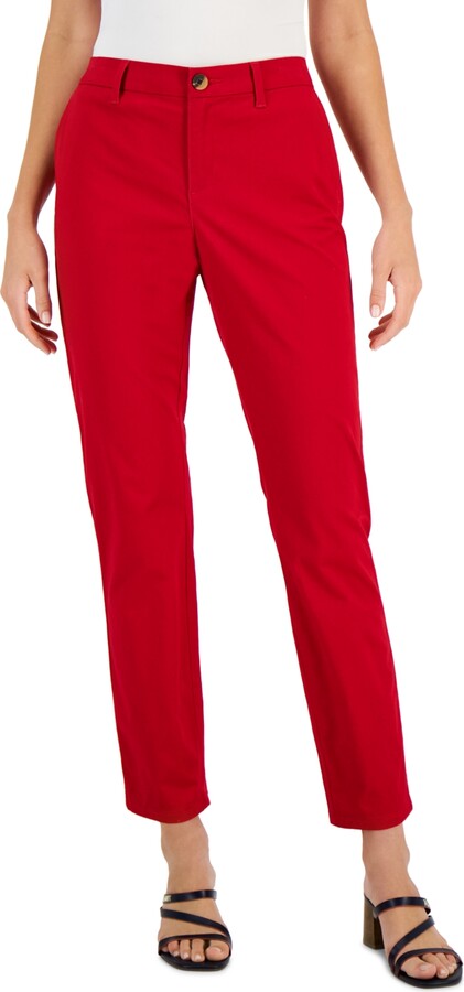 Tommy Hilfiger Red Women's Pants | ShopStyle