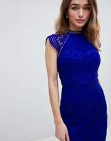 Thumbnail for your product : Chi Chi London Petite Scallop Lace Pencil Dress