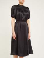 Thumbnail for your product : Rochas Oylanlusso High-neck Silk Bow Dress - Womens - Black