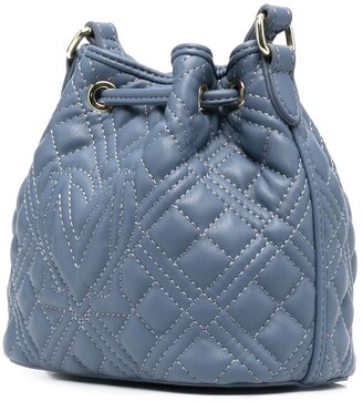 Love Moschino Logo-Lettering Quilted Bucket Bag