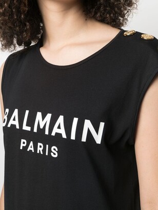 Balmain Logo-Print Tank Top