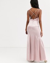 Thumbnail for your product : City Goddess cowl neck with strappy back satin maxi dress