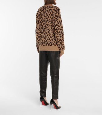 KHAITE Amelia leopard-print cashmere cardigan