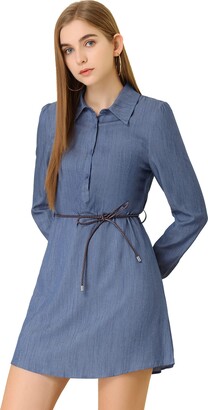long sleeve chambray shirt dress