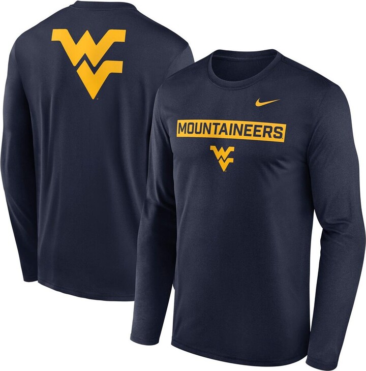 Nike Men's Navy West Virginia Mountaineers Primetime Campus 2-Hit Legend Long Sleeve T-Shirt