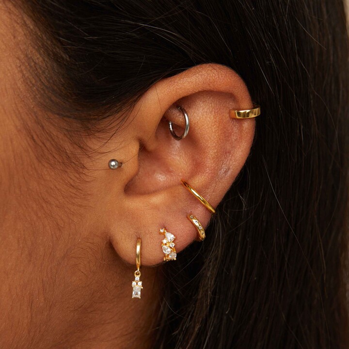 ASTRID & MIYU Mini Simple Wishbone Ear Cuff in Gold ShopStyle Jewellery