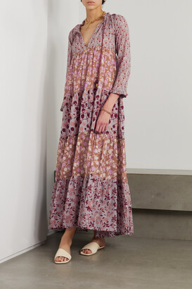 Yvonne S Hippy Tiered Printed Cotton-voile Maxi Dress - Pink - x small
