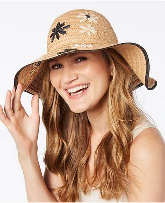 INC International Concepts Embroidered Flower Floppy Hat, Created for Macy's