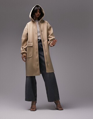 fitted duffle coat with hood