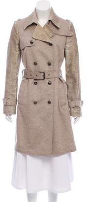 Blumarine Fur-Trimmed Wool Coat