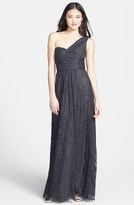 Thumbnail for your product : Amsale One-Shoulder Lace Gown