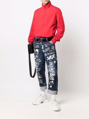 パンツ Dsquared2 Slim Fit Graffiti Print Jeans DSQUARED2 Graffiti Print Skater Jeans Black, $830 | Neiman