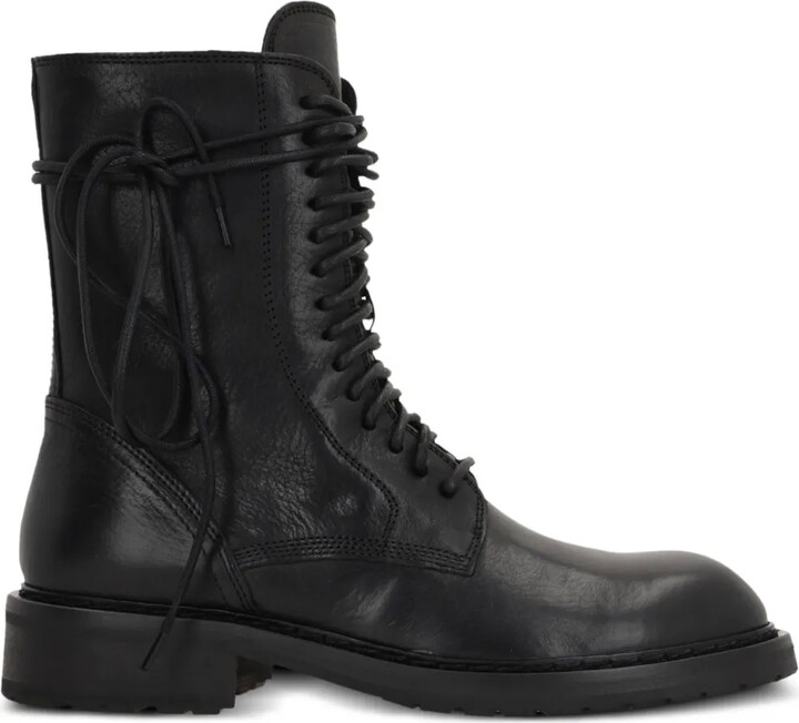 Ann Demeulemeester Lace-Up Leather Boots