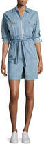 Thumbnail for your product : IRO Phibie Long-Sleeve Cotton Chambray Dress, Blue