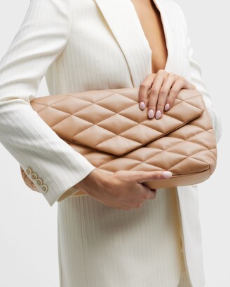 Saint Laurent Sade Puffy Large Clutch Bag in Quilted Smooth Leather