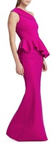 Thumbnail for your product : Chiara Boni La Petite Robe Jessie Long One-Shoulder Peplum Gown