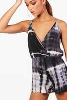 Thumbnail for your product : boohoo Tie Dye Wrap Cami Playsuit