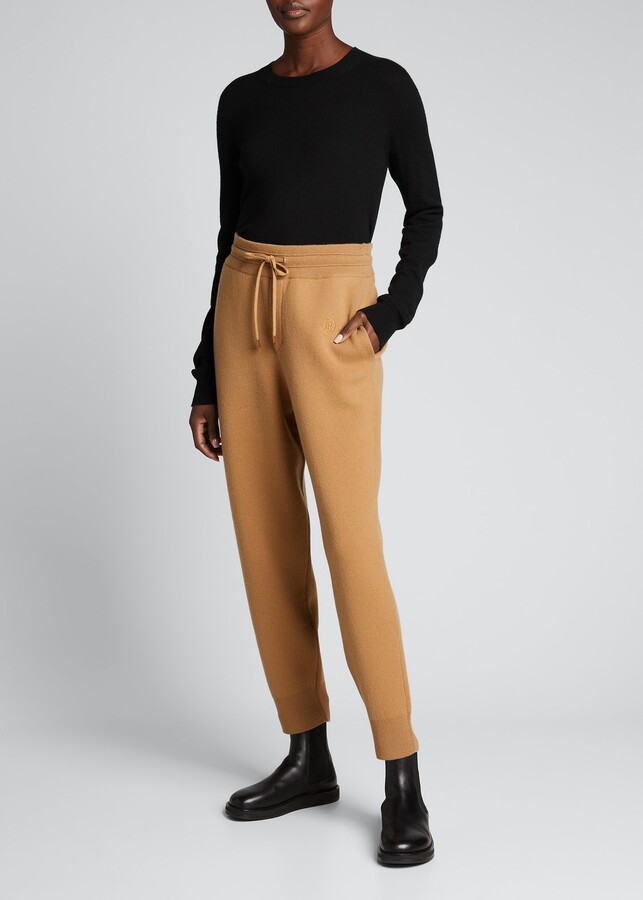 Horseferry cotton jersey sweatpants in brown - Burberry