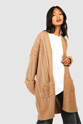 boohoo Oversized Slouchy Cable Knit Cardigan