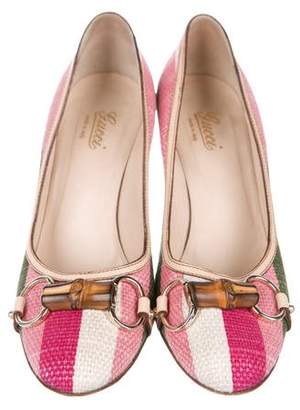 Gucci Embellished Woven Pumps