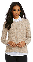 Thumbnail for your product : Jones New York Signature Diamond Grid Snap-Front Cardigan