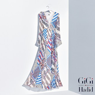 Tommy Hilfiger Pure Silk Printed Maxi Dress Gigi Hadid