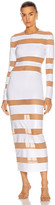 Thumbnail for your product : Norma Kamali Spliced Dress in White Foil & Nude Mesh | FWRD