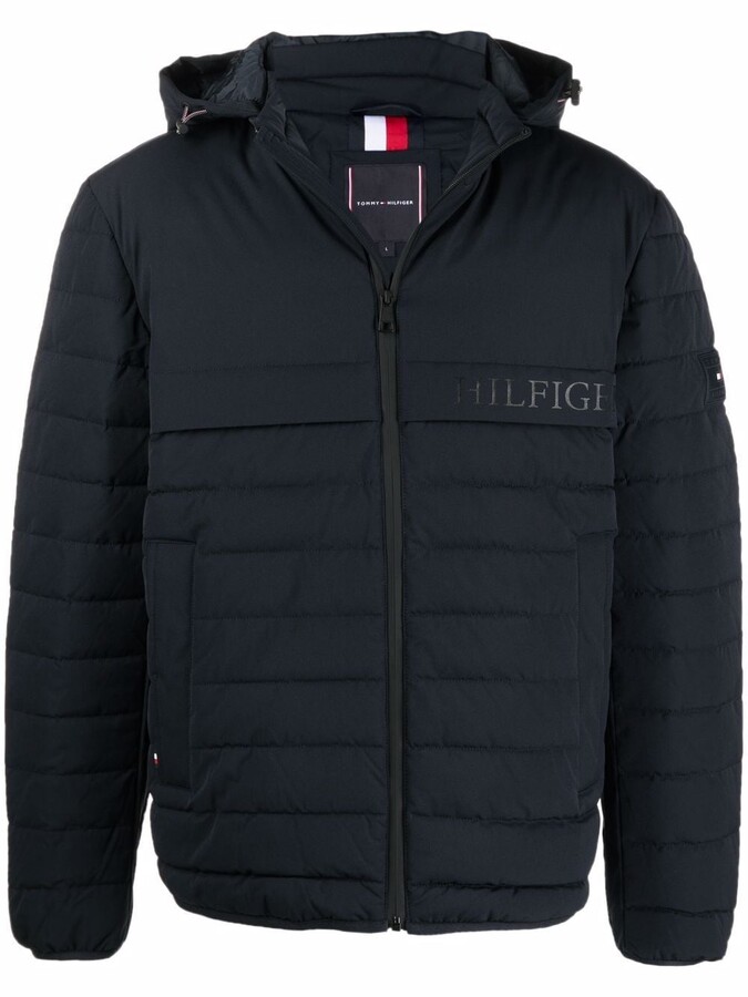 tommy hilfiger tech quilted hooded jacket