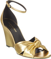 Thumbnail for your product : Saint Laurent Lila 85 Leather Wedge Sandal