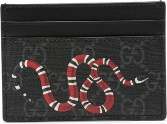 Gucci Kingsnake-print leather card holder