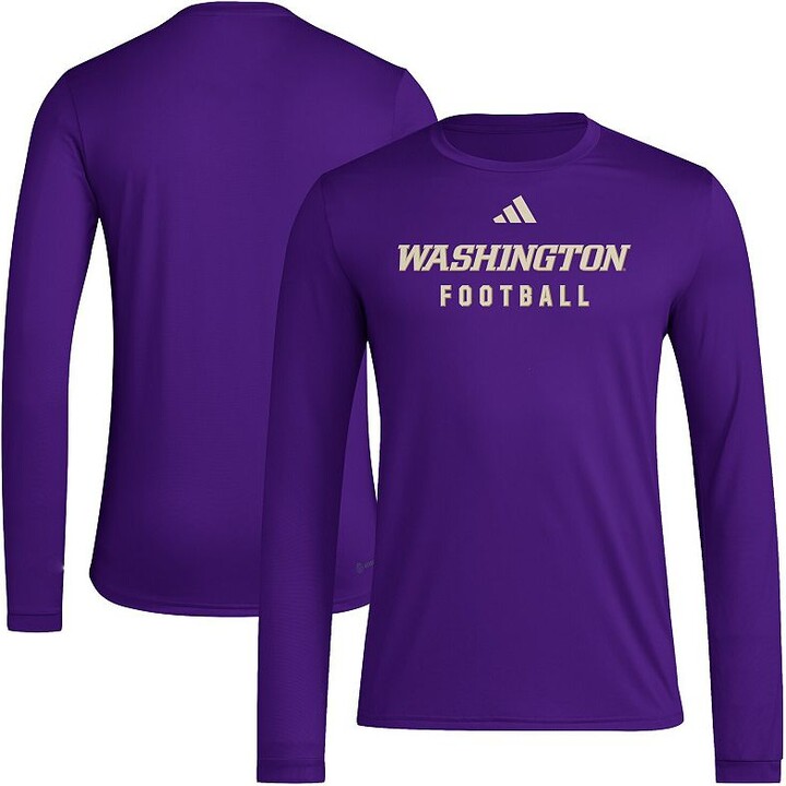 Men's adidas Purple Washington Huskies Locker Practice Football Pre-Game Long Sleeve T-Shirt