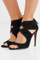 Thumbnail for your product : Aquazzura Antonia Cutout Suede Sandals - Black