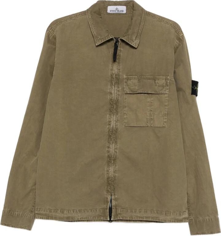 Stone Island Chest-Pocket Zip-Up Shirt Jacket