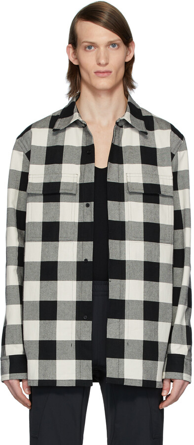 Bottega Veneta Black White Check Overshirt ShopStyle Long