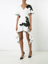 Thumbnail for your product : Jonathan Simkhai contrast lace flutter dress