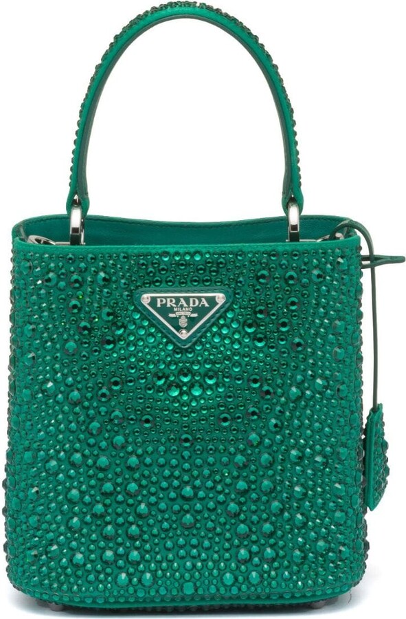 Prada Satin Mini-bag With Crystals in Green