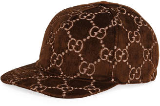 Gucci Men's Logo-Embroidered Velvet Baseball Hat