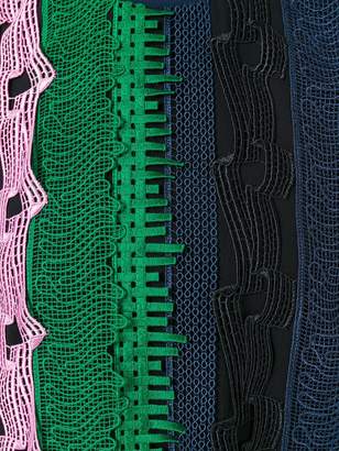 Versace open embroidery stripe tank top
