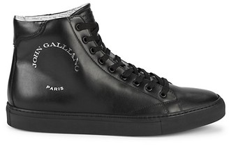 John Galliano High-Top Leather Sneakers