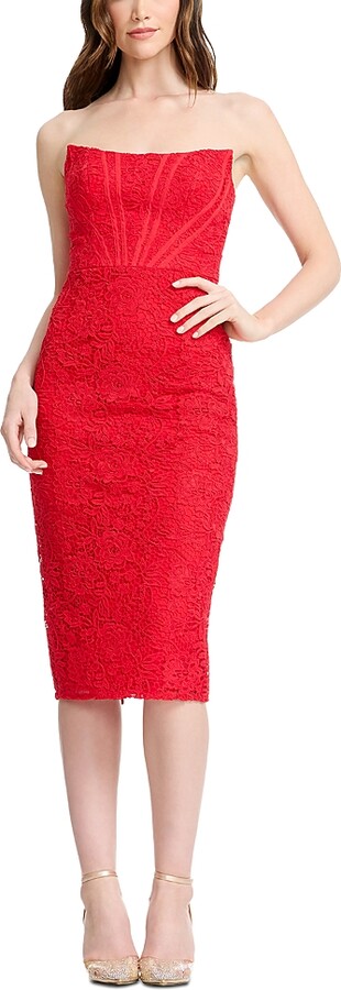 Dress the Population Cosette Floral Lace Midi Dress