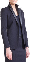Thumbnail for your product : Akris Punto One-Button Jacket with Faux-Leather Lapels