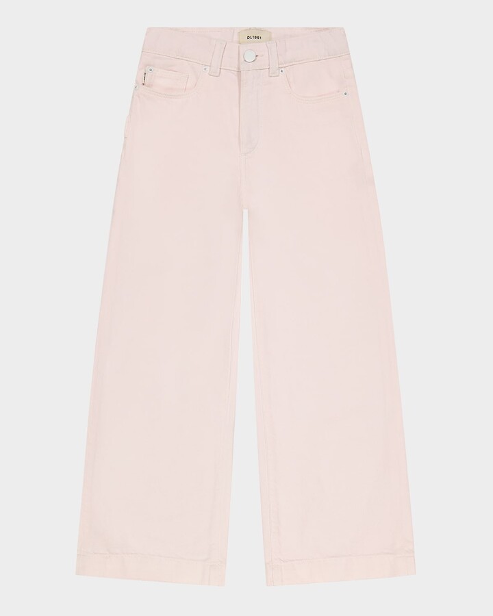 DL1961 Girl's Lily High-Rise Wide-Leg Denim Jeans, Size 7-16