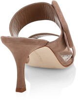 Thumbnail for your product : Manolo Blahnik Gable Buckle Suede Mules