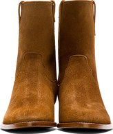 Thumbnail for your product : Saint Laurent Brown Suede Wyatt Cowboy Boots