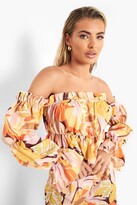 Thumbnail for your product : boohoo Bardot Printed Crop & Wide Leg Trousers
