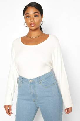 boohoo Plus Crew Neck Knitted Long Sleeve Jumper